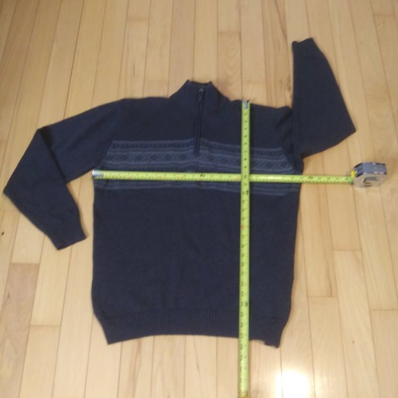 Oscar De La Renta mens   pullover gray sweater 1/4 zip 100% cotton  size   XL - Picture 9 of 15